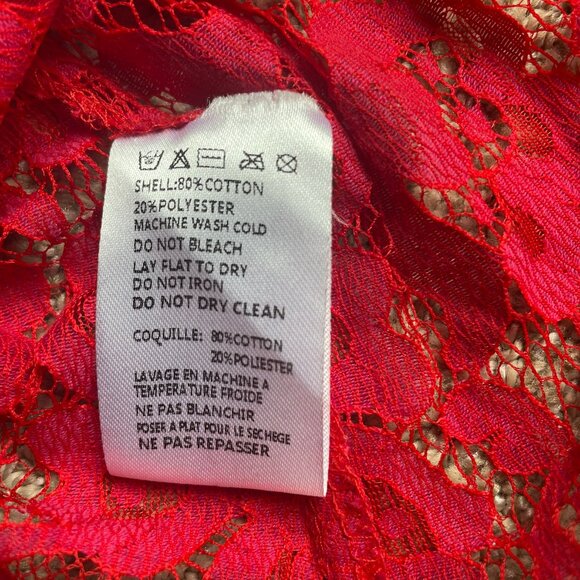 Anthropologie/Vanessa Virginia pink/red lace top - Picture 4 of 6